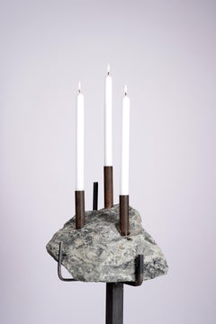 Arte Contemporáneo Harm De Veer Escultura de Metal Roca y Otros Portavelas