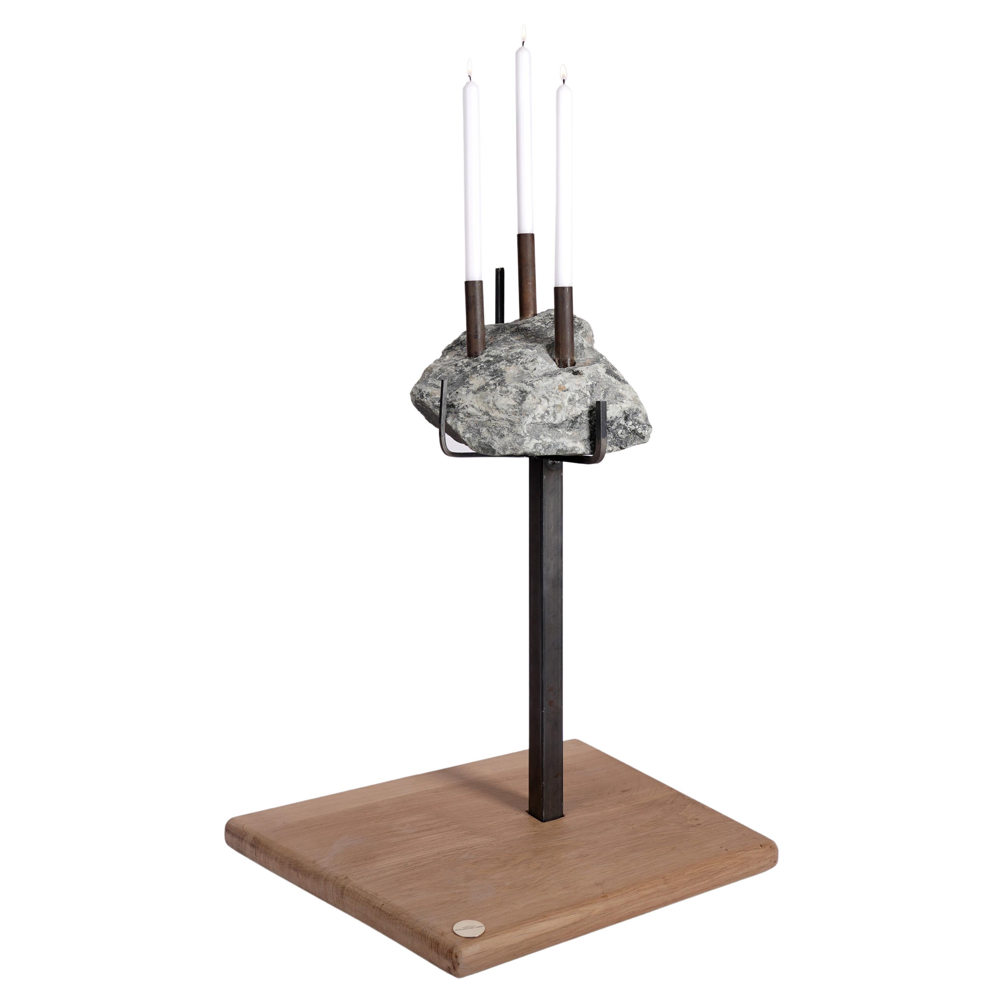 Contemporary Art Harm de Veer Rock Metal Sculpture Rock and Others Candleholder For Sale