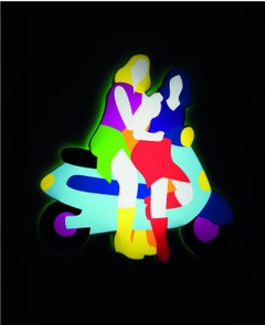 Escultura luminosa de arte contemporáneo - Amiche de Marco Lodola