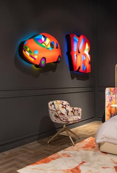 Contemporary Art Lighting Sculpture - Fiat 500 by Marco Lodola