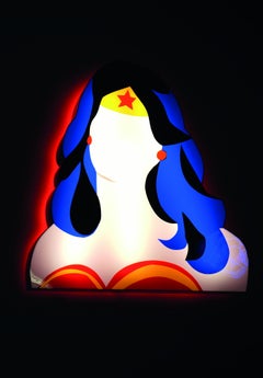 Contemporary Art Lighting Sculpture - Wonder Woman by Marco Lodola