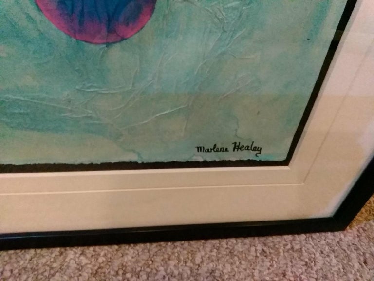 Contemporary Art Marlene Healey Framed MixedMedia "Double Flint" For