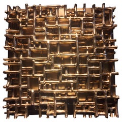 Contemporary Art, Minimal and Zero Art, Acrylic Fiber Weave Sculpture Gold