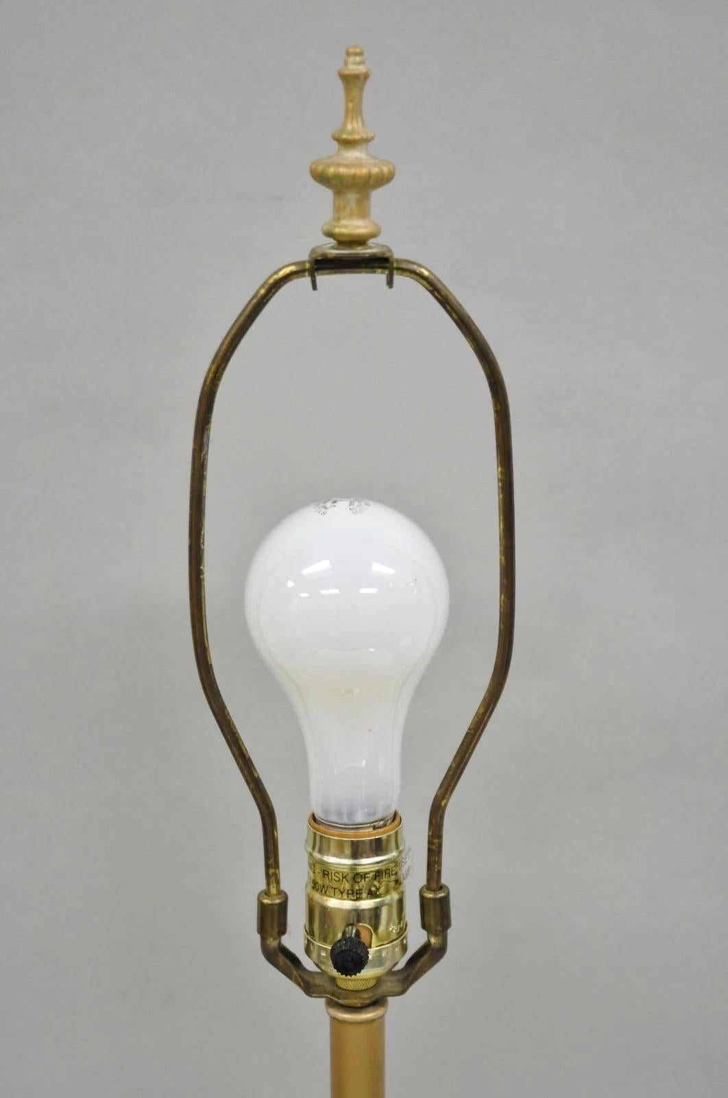 Contemporary Art Nouveau Revival Yellow Glass Jardiniere Table Lamp w/ Figures For Sale 5