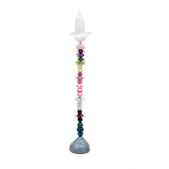 Contemporary Art Nouveau-Style Multicolored Crystal Floral Floor Lamp