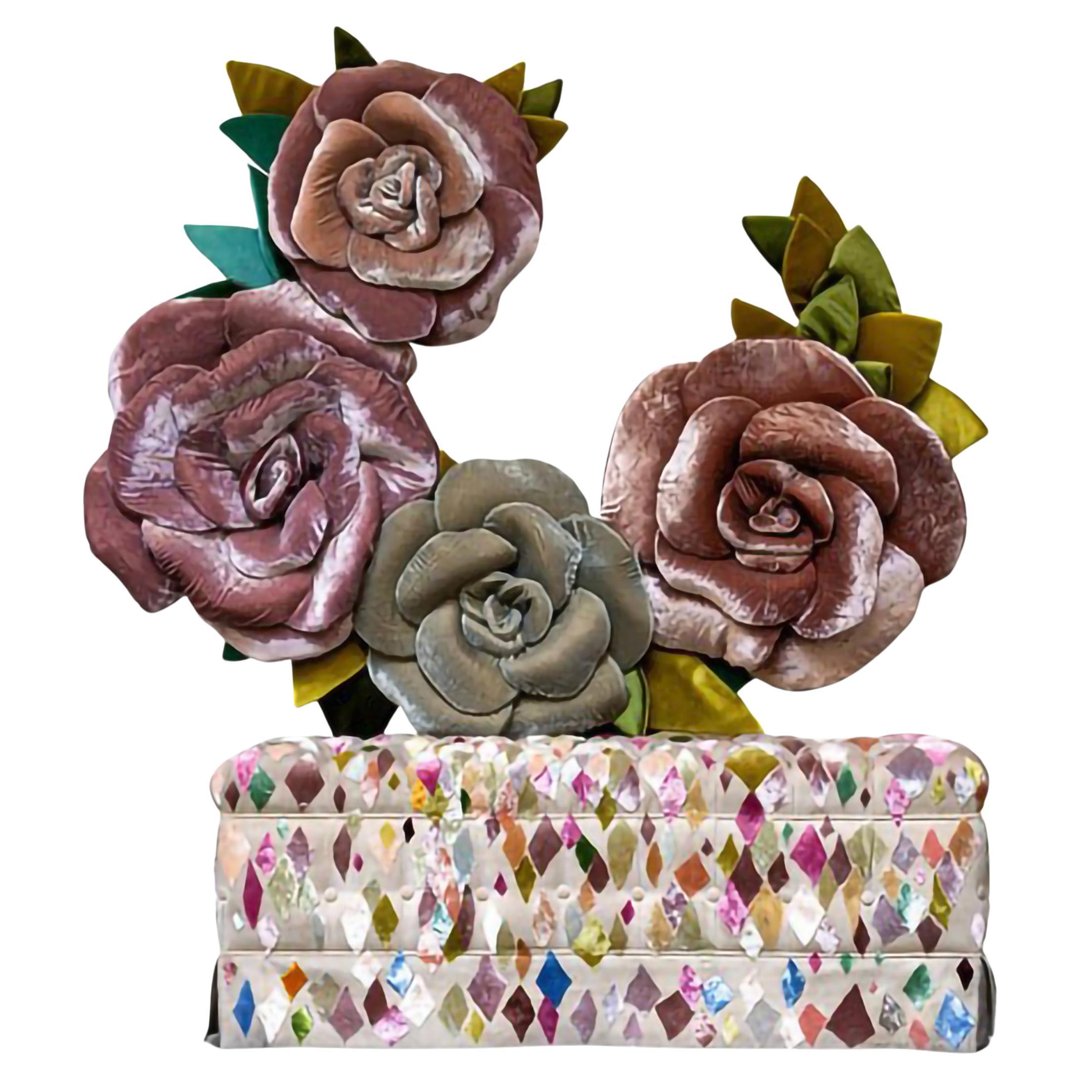 Contemporary Art Pouf - Rose of Saint Petersbourg by Carla Tolomeo