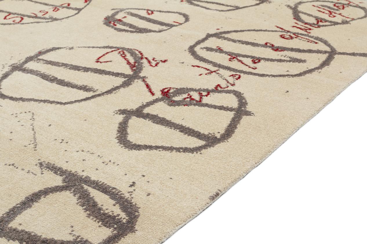Hand-Knotted Contemporary Art Rug in Collaboration with Timothy Paul Myers