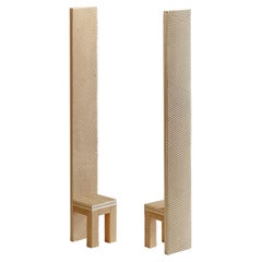 Contemporary Art Sculpture Se Dio Carving on Rough Wood by Urano Palma