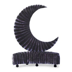 Contemporary Art The Perfect Big Half-Moon Silk Velvet Sofa by Carla Tolomeo