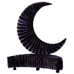 Contemporary Art The Perfect Big Half-Moon Silk Velvet Sofa by Carla Tolomeo 