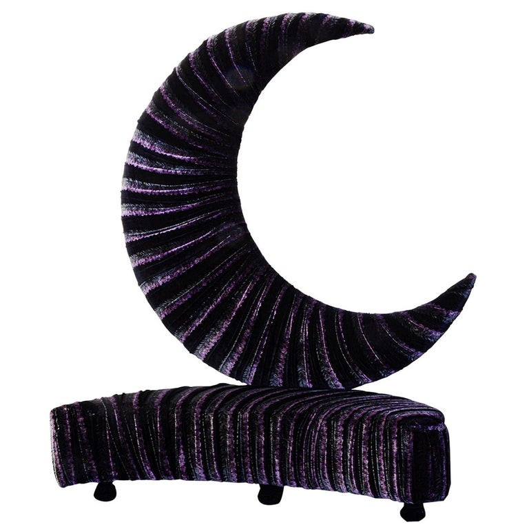 Contemporary Art The Perfect Big Half-Moon Silk Velvet Sofa by Carla Tolomeo  For Sale