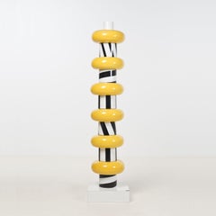 Contemporary Art TOTEM Odalisca Yellow Black White PA by Ettore Sottsass