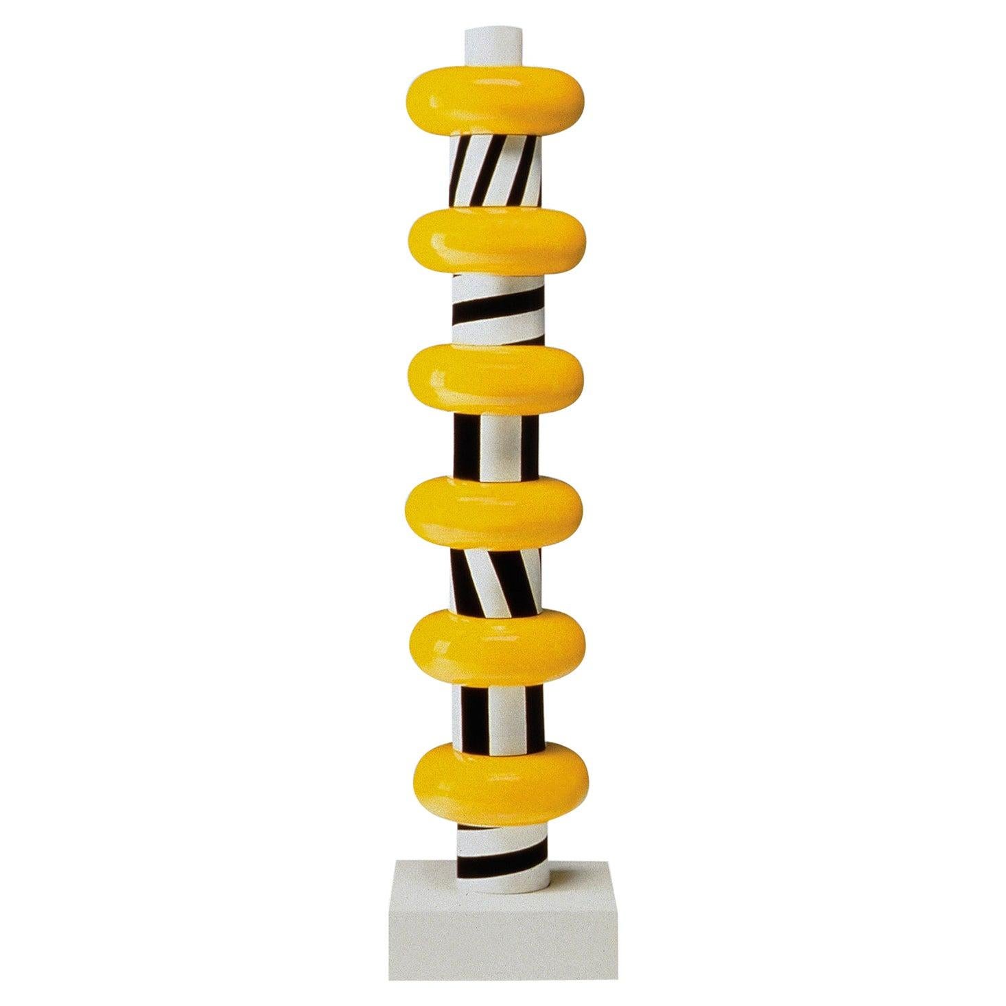 Contemporary Art TOTEM Odalisca Yellow Black White PA by Ettore Sottsass For Sale
