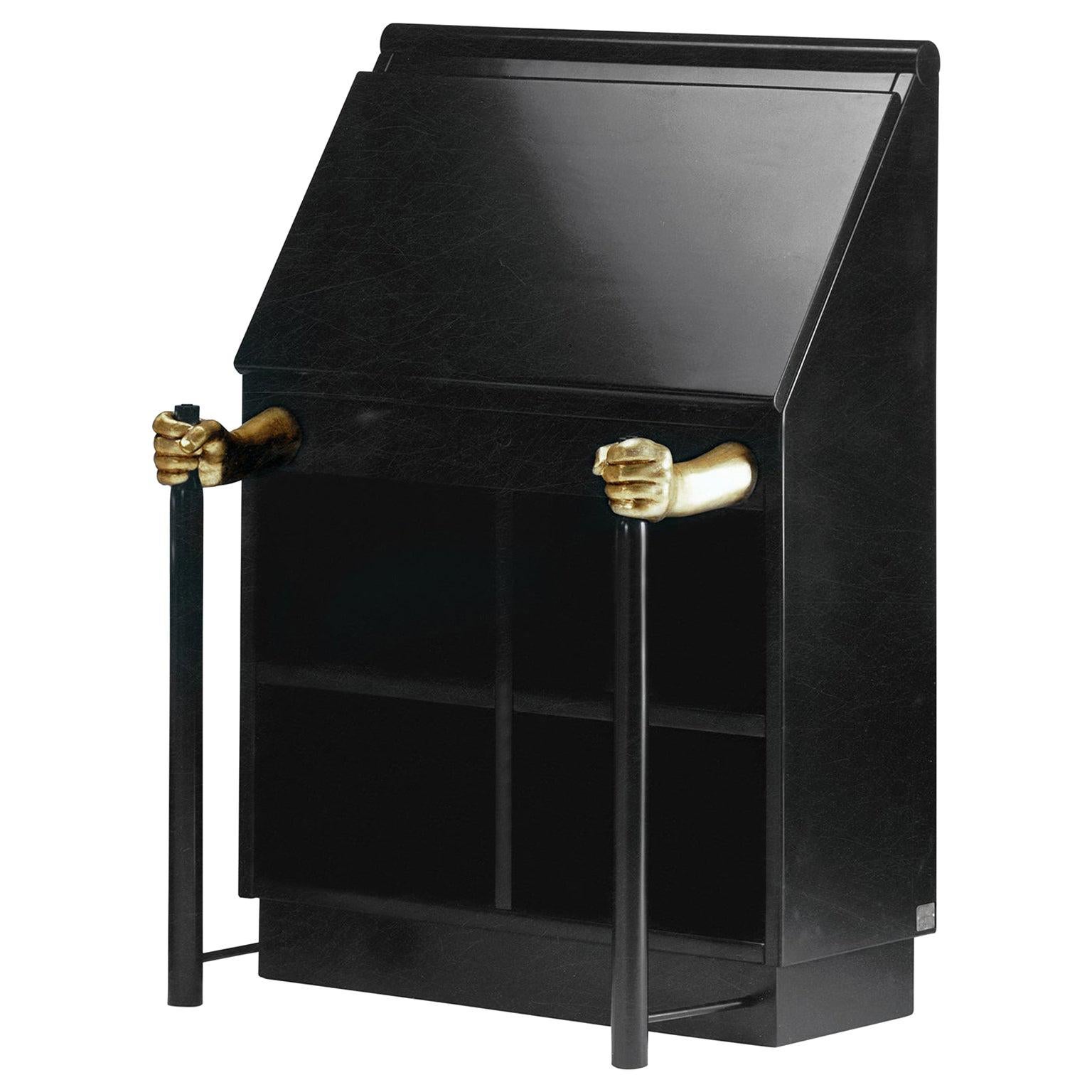 Contemporary Art Writing Desk Amanuense Nero Black by Adolfo Natalini For Sale