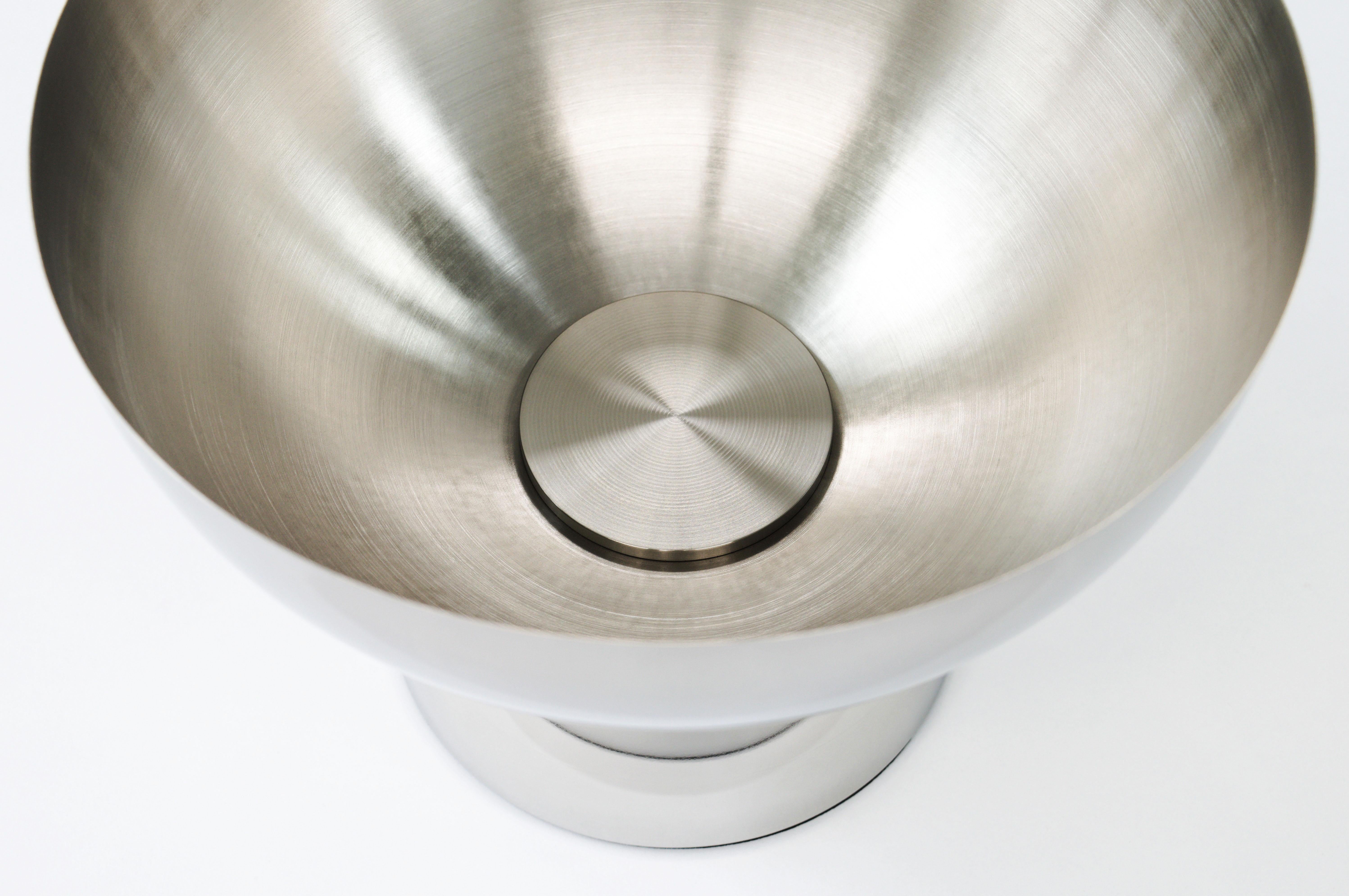 British Contemporary Artemis Bowl in Polished Stainless Steel For Sale