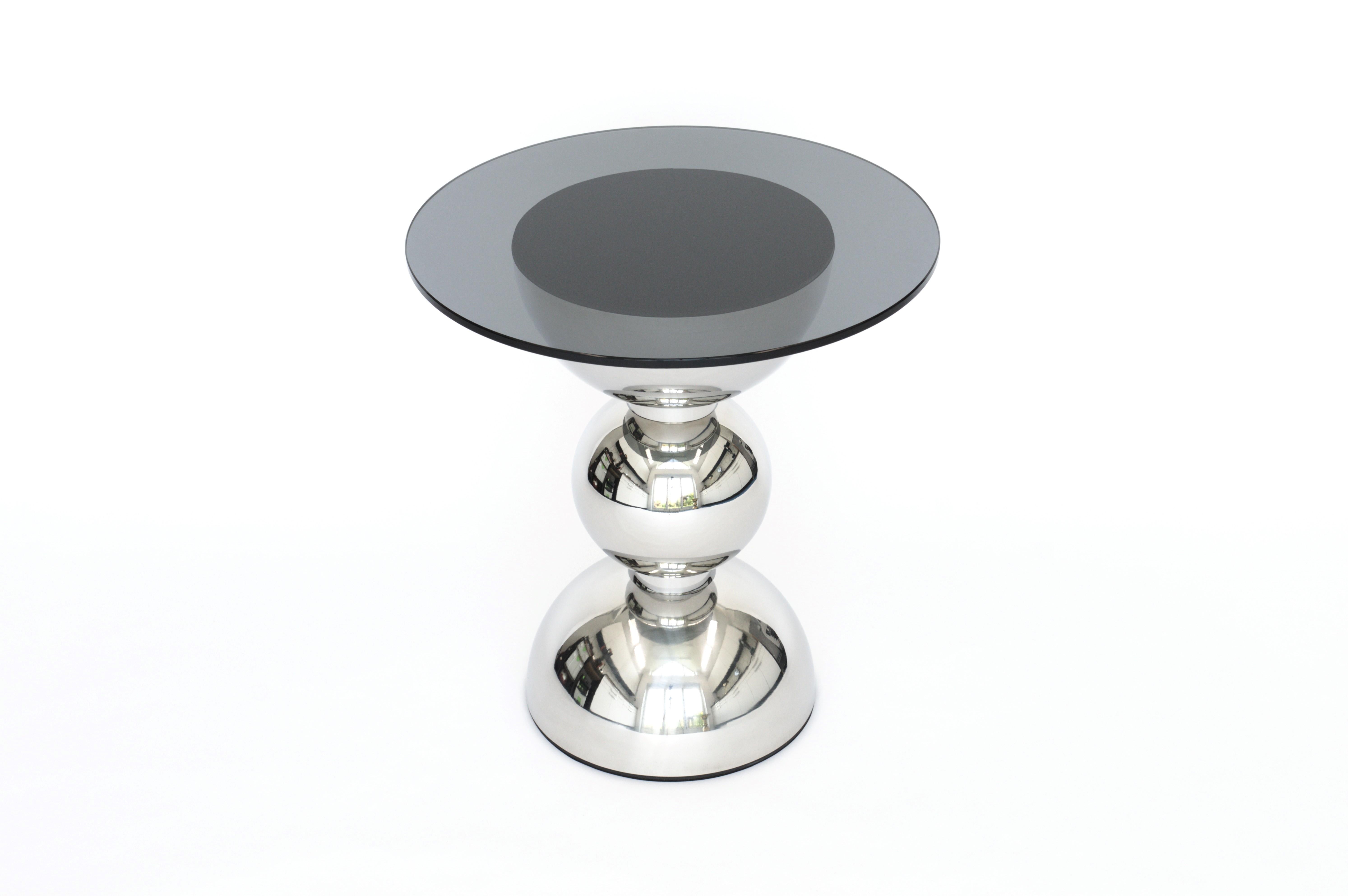 Space Age Contemporary Artemis Table in Polished Stainless Steel For Sale