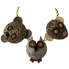 Contemporary Artisan  Animal Statement Necklace