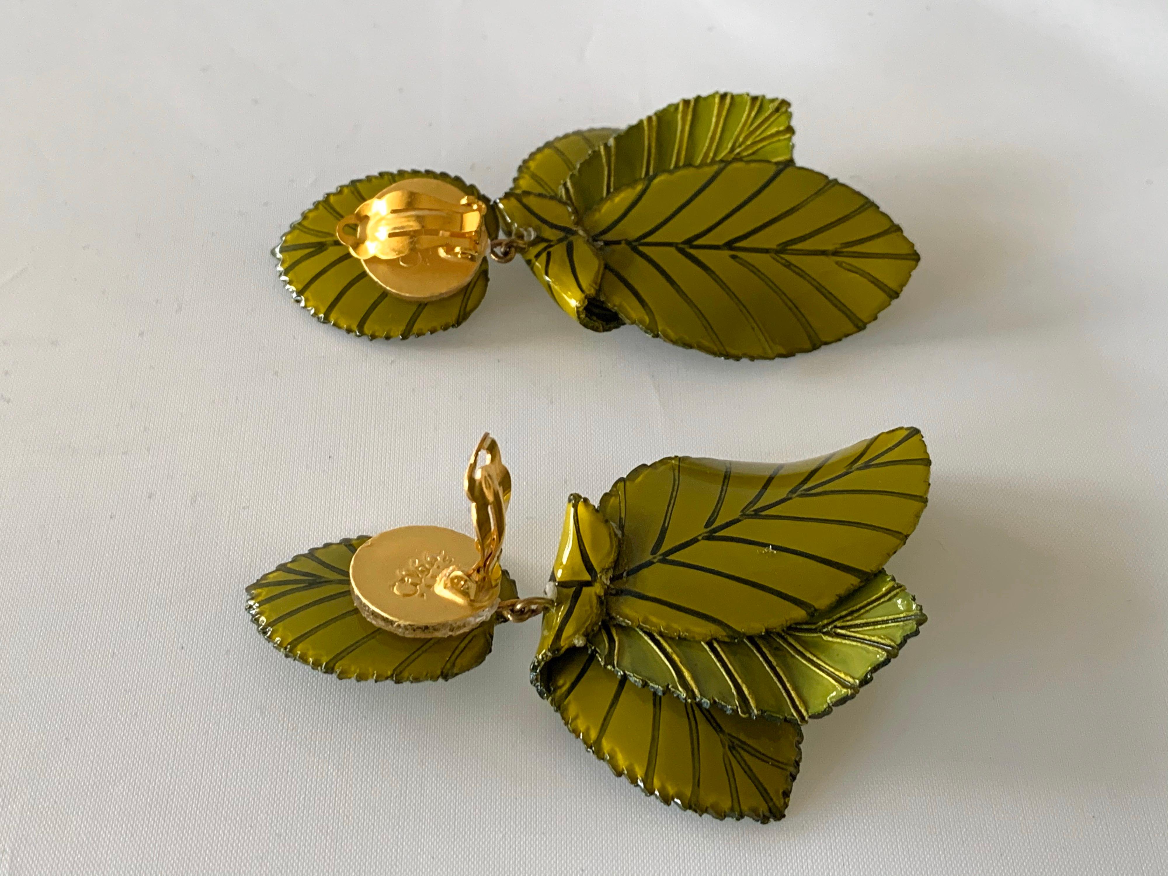 Contemporary Artisan Leaf Statement Earrings 2