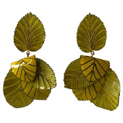 Contemporary Artisan Leaf Statement Earrings