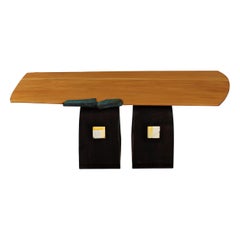 Contemporary Artisan Made Modern Coffee Table over Black Legs, circa 1997