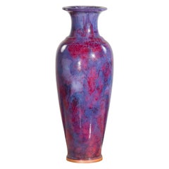 Contemporary Artisan Made Thai Multi-Color Purple and Oxblood Vase