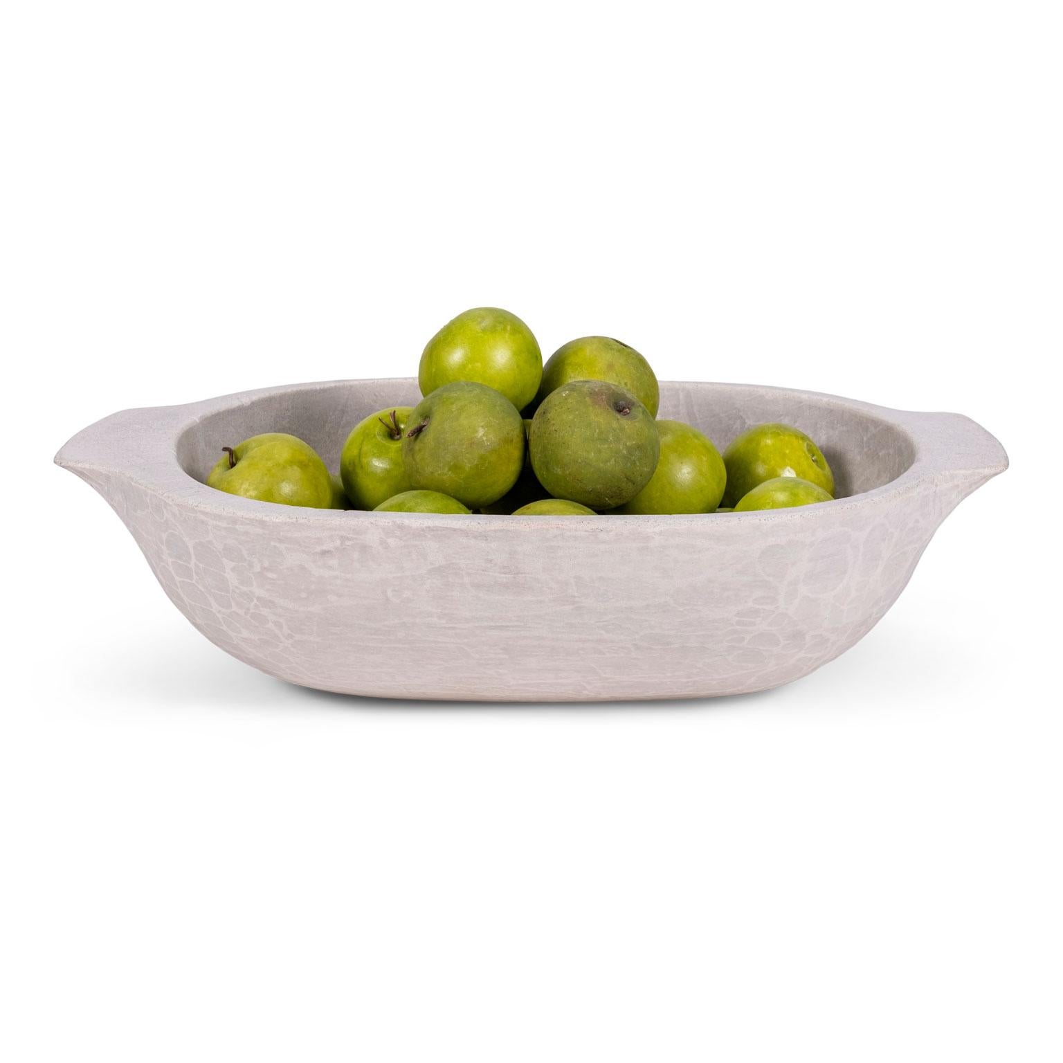 Contemporary Artisan Oolitic Limestone Bowl For Sale 5