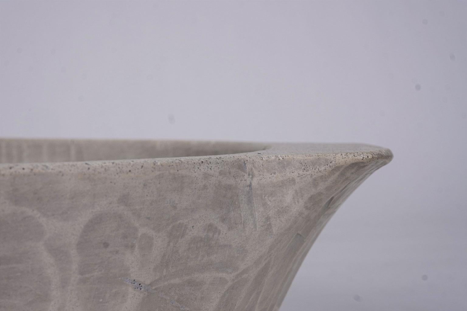 Contemporary Artisan Oolitic Limestone Bowl For Sale 3