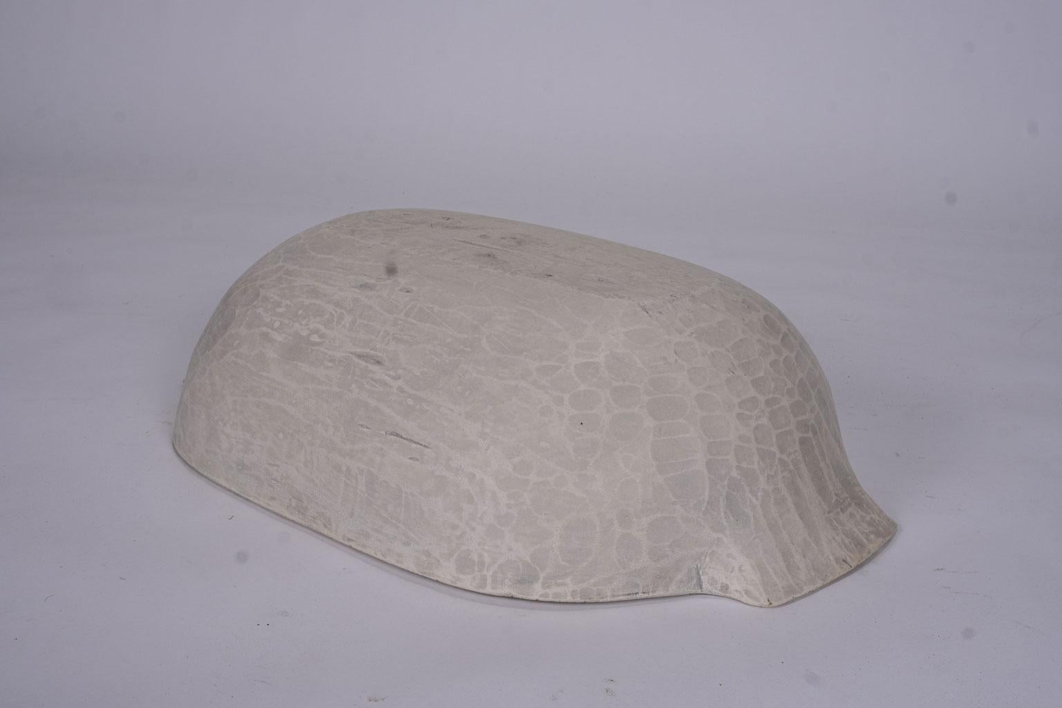 Contemporary Artisan Oolitic Limestone Bowl For Sale 4