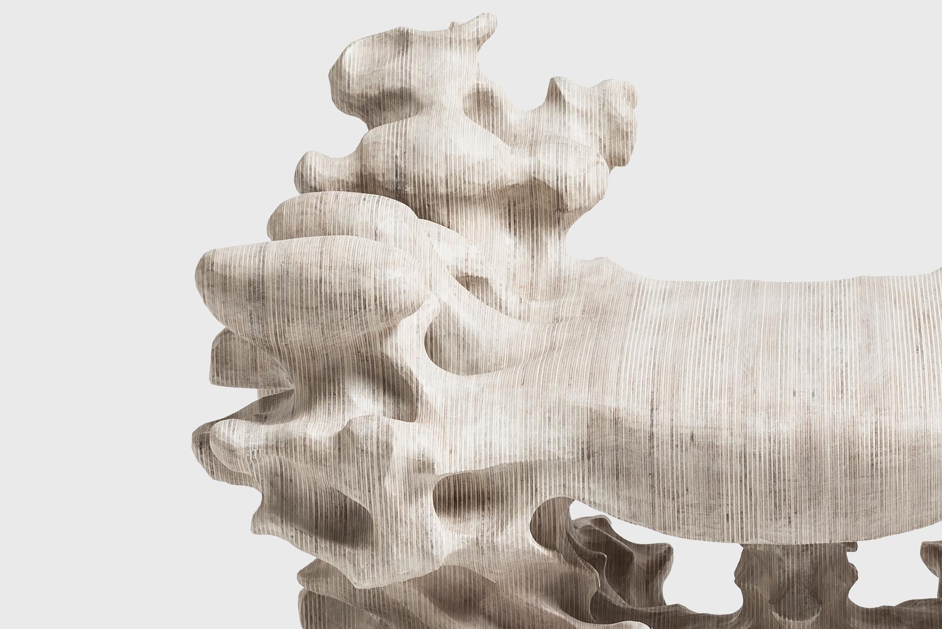 Contemporary Artisanal Hocker aus einfachem Holz, von Tadeas Podracky, Organic Shapes im Angebot 5