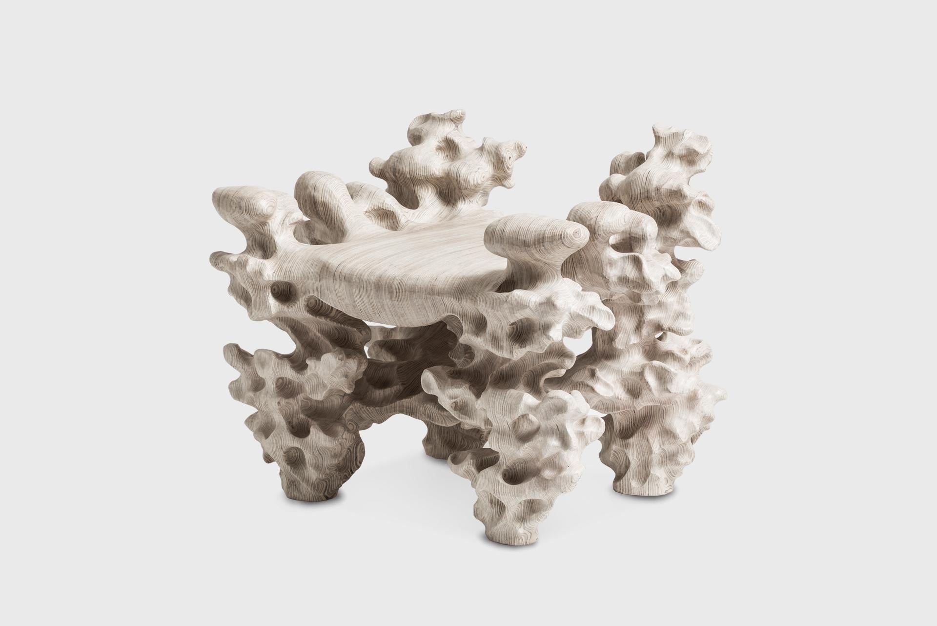 Contemporary Artisanal Hocker aus einfachem Holz, von Tadeas Podracky, Organic Shapes im Angebot 4