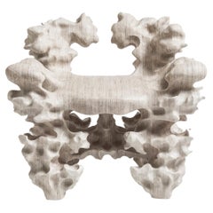 Contemporary Artisanal Stool in Plain Wood, by Tadeas Podracky, Organic Shapes