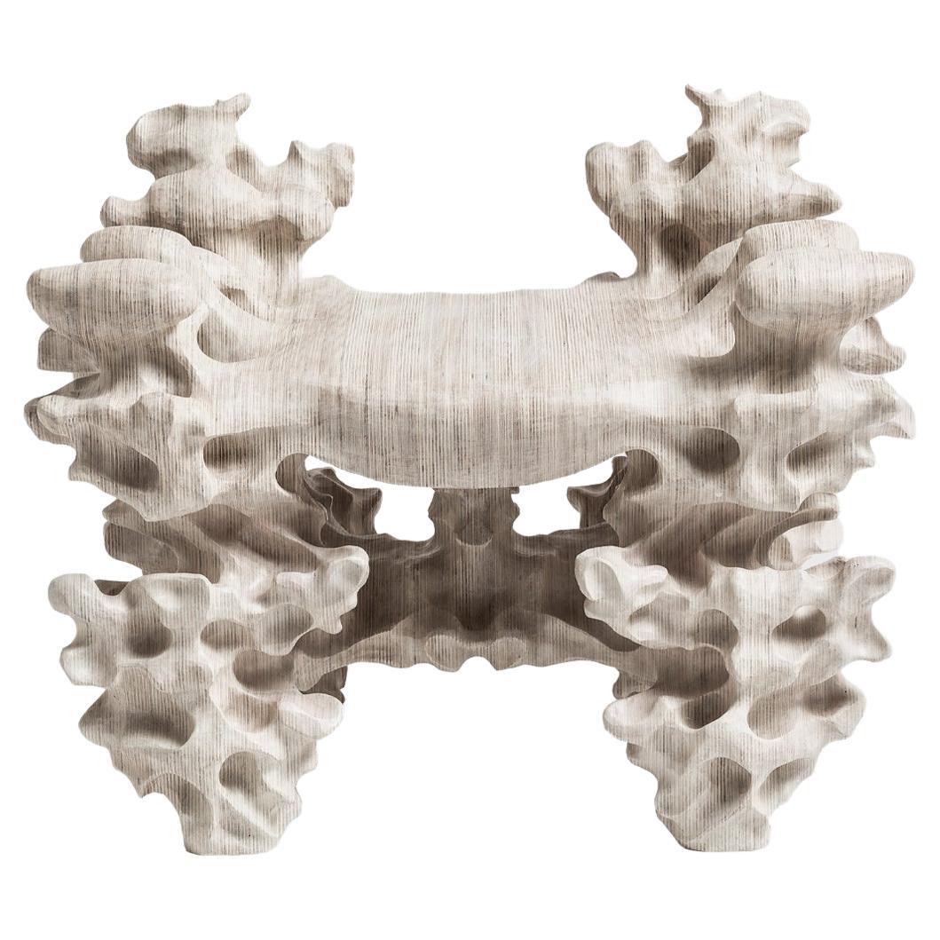 Contemporary Artisanal Hocker aus einfachem Holz, von Tadeas Podracky, Organic Shapes im Angebot