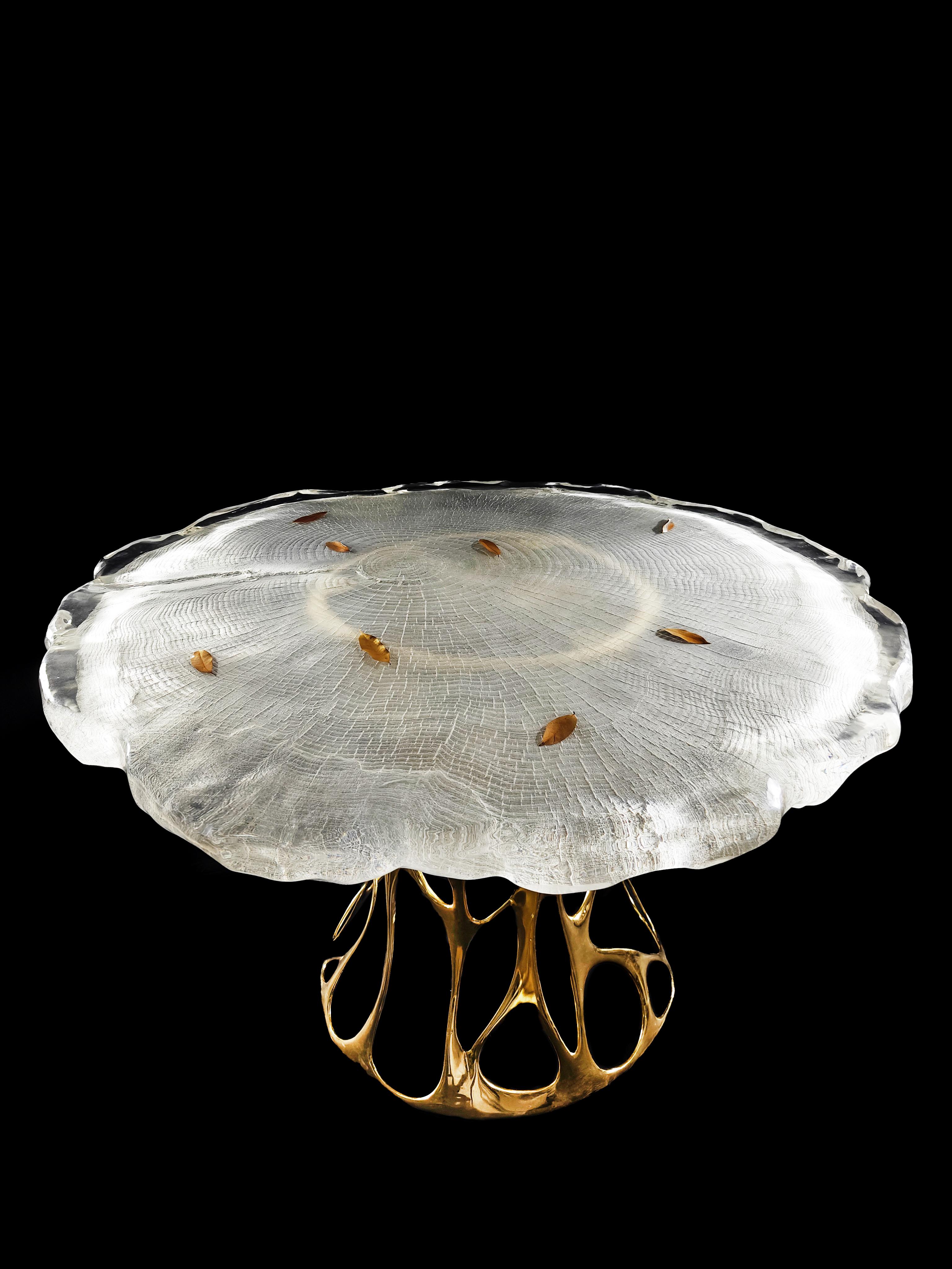 Chinese Tree Grain Round Table by GORDON GU For Sale