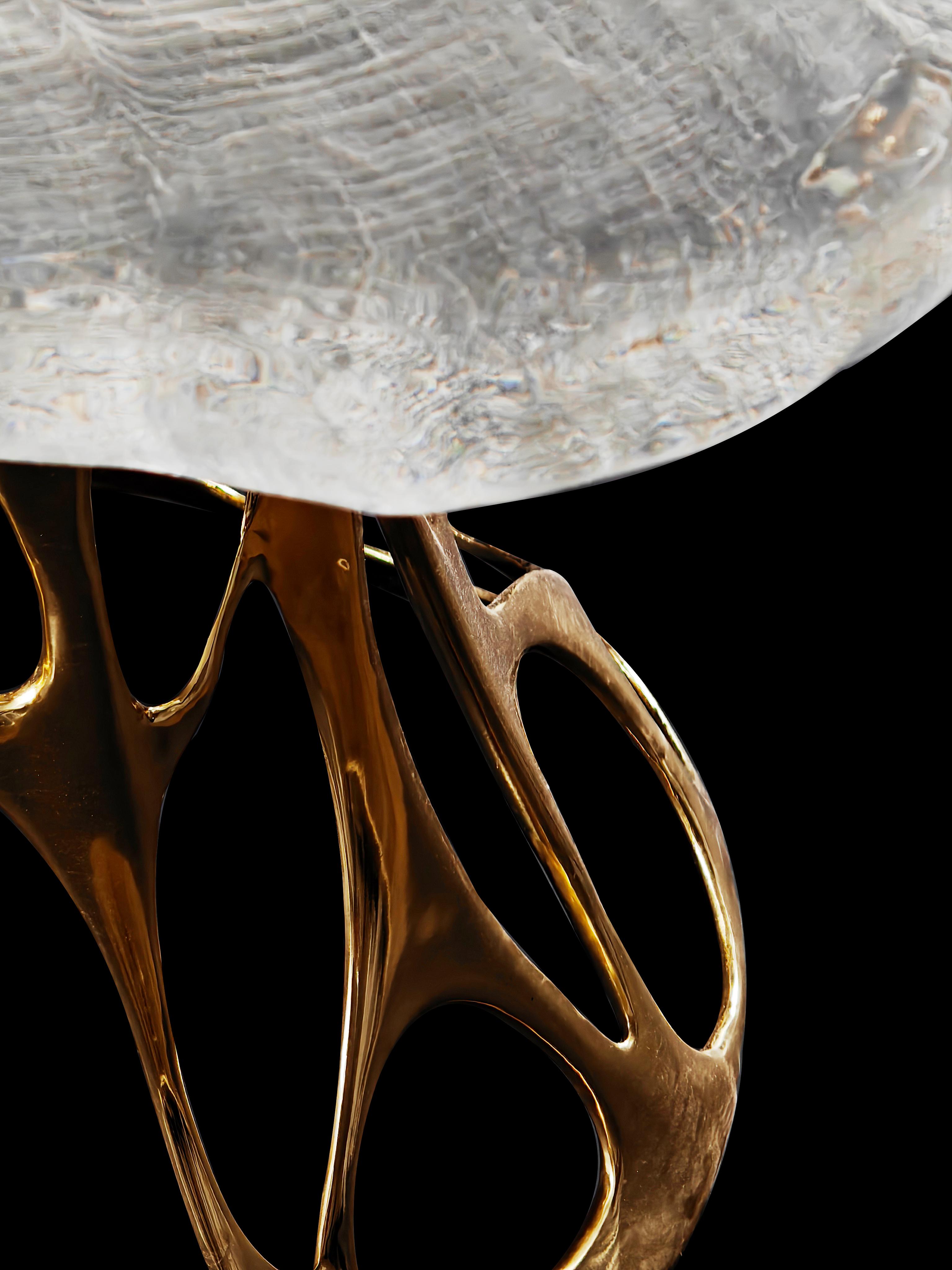 Contemporary Tree Grain Round Table by GORDON GU For Sale