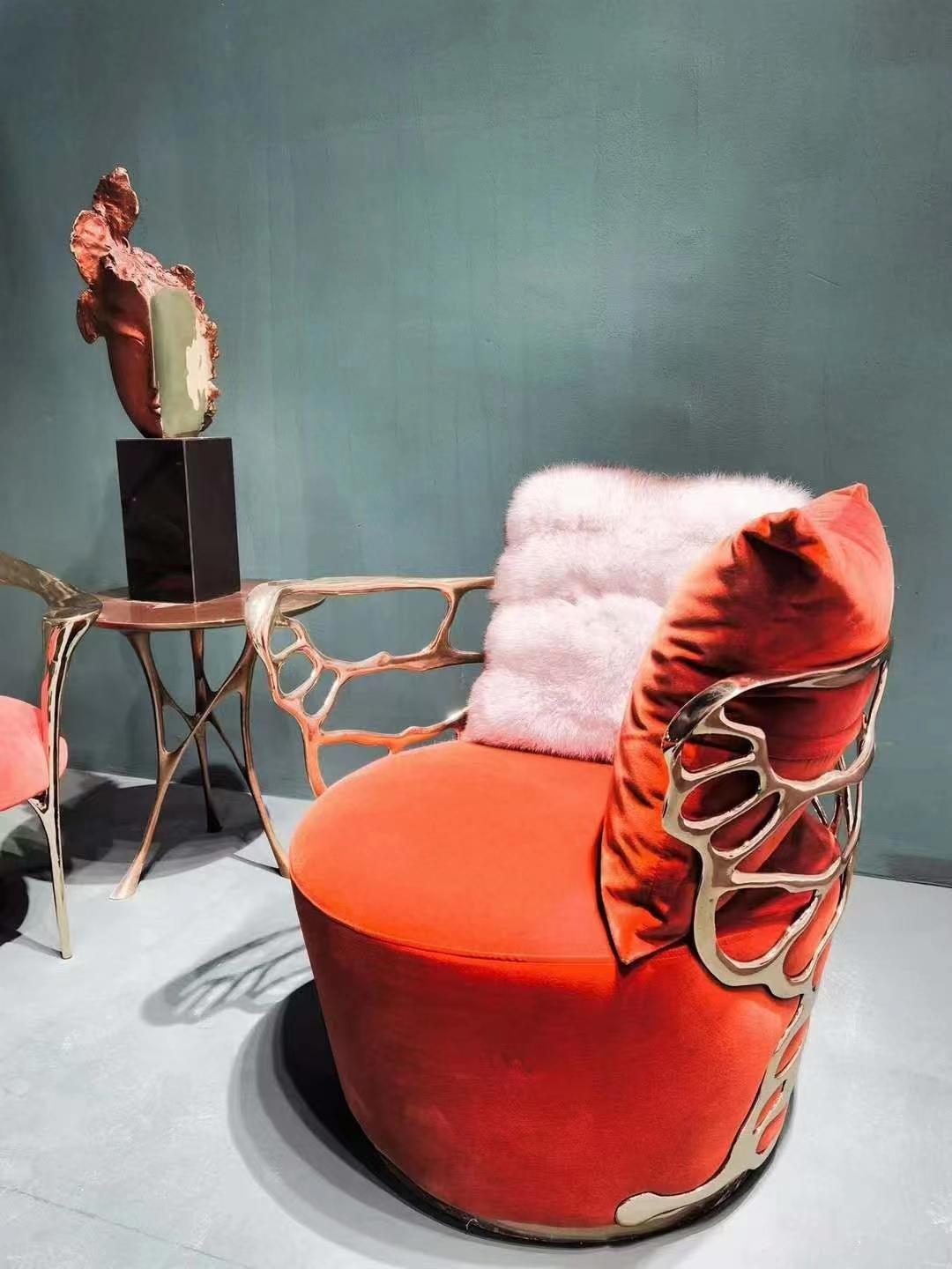 Contemporary Artistic Armchair aus Messing, Butterfly Illusion Chair von Gordon Gu im Zustand „Hervorragend“ im Angebot in hong kong, HK