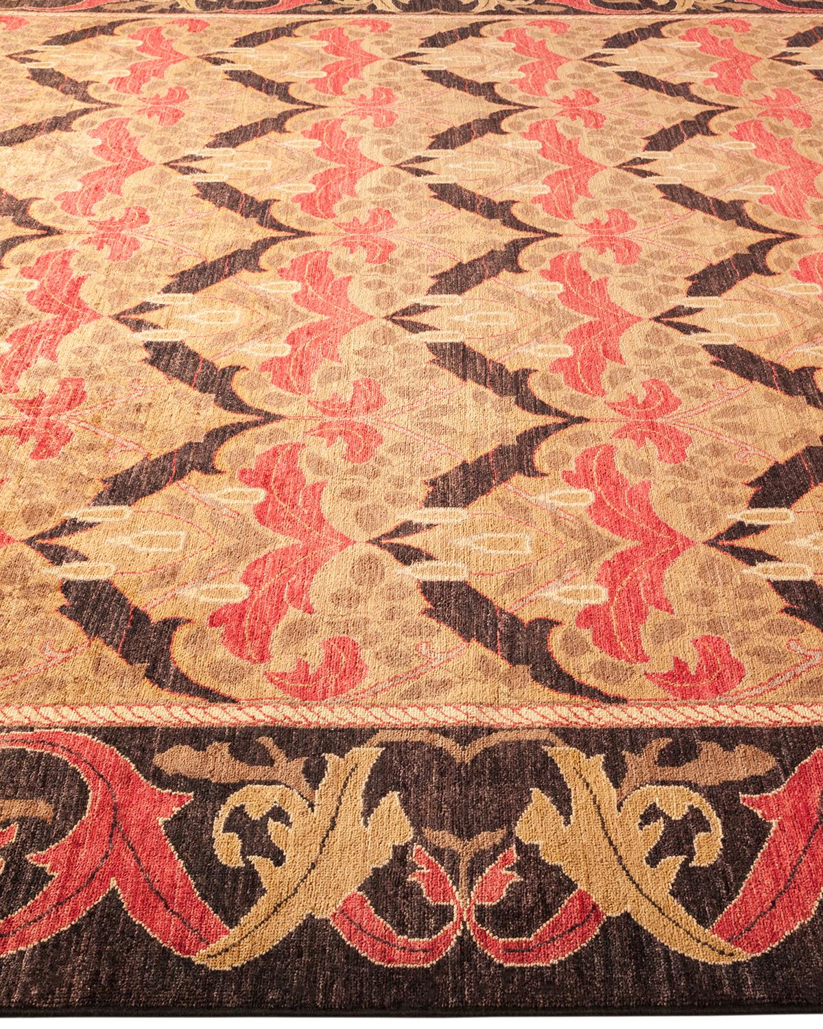 Alfombra Artística Contemporánea de Lana Anudada a Mano Beige en Nuevo estado para la venta en Norwalk, CT