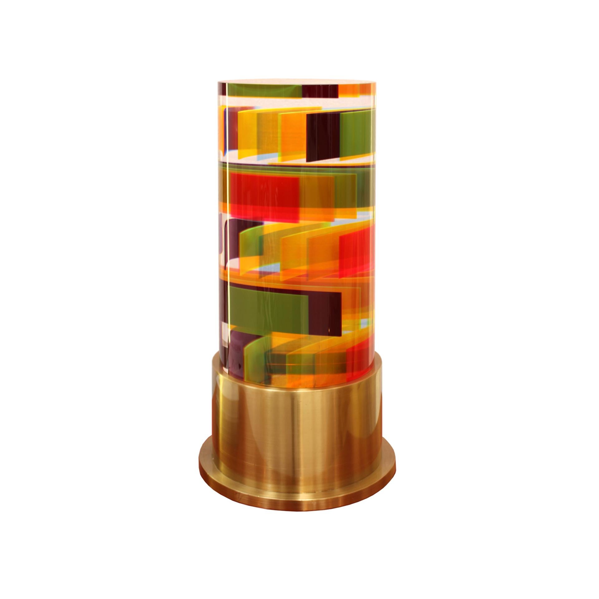 Italian Table Lamp Model DNA Designed by Superego Studio

The Italian table lamp model DNA is a modern masterpiece created by Superego Studio. This lamp features multi-coloured plexiglass pieces, assembled in a 3D mosaic pattern. Its sturdy brass