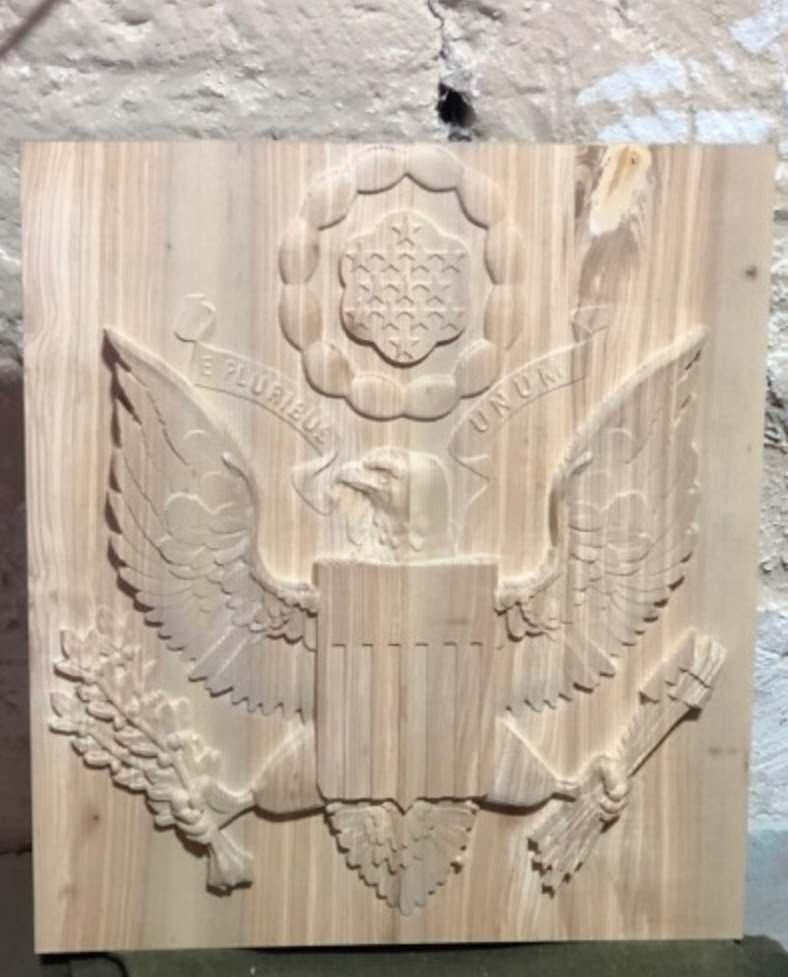 Contemporary Ash Wood American Seal II Wall Decor In New Condition For Sale In Naperville, IL