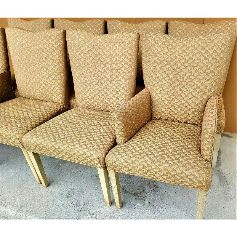 Contemporary Asian Klismos Leg Water Lilly Dining Chairs Set of 8 In Good Condition For Sale In Lake Worth, FL