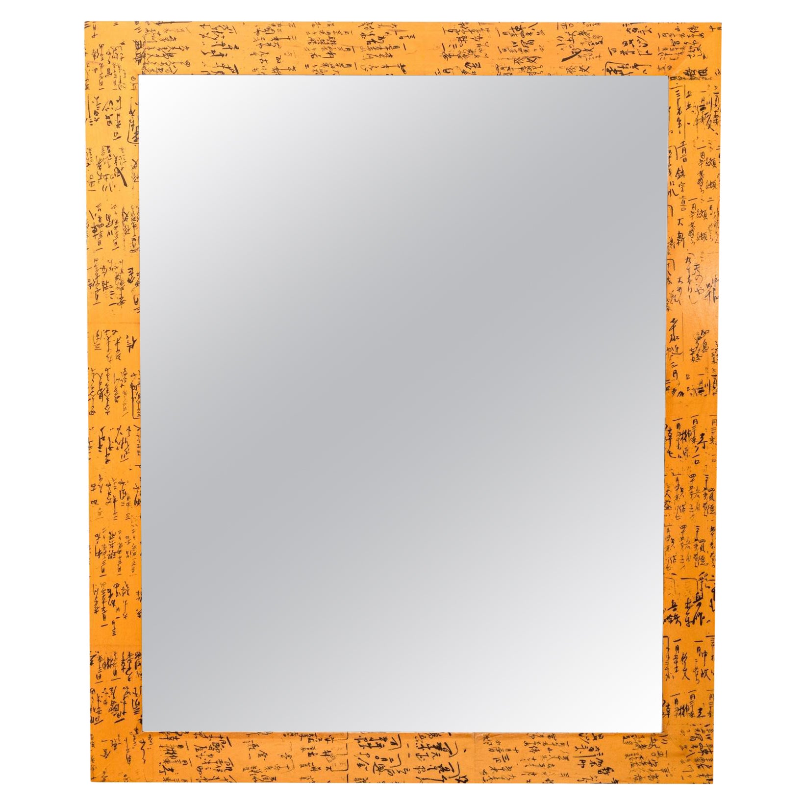Contemporary Asian Modern Large Century Furniture 40 x 50 Washi Script Mirror im Angebot