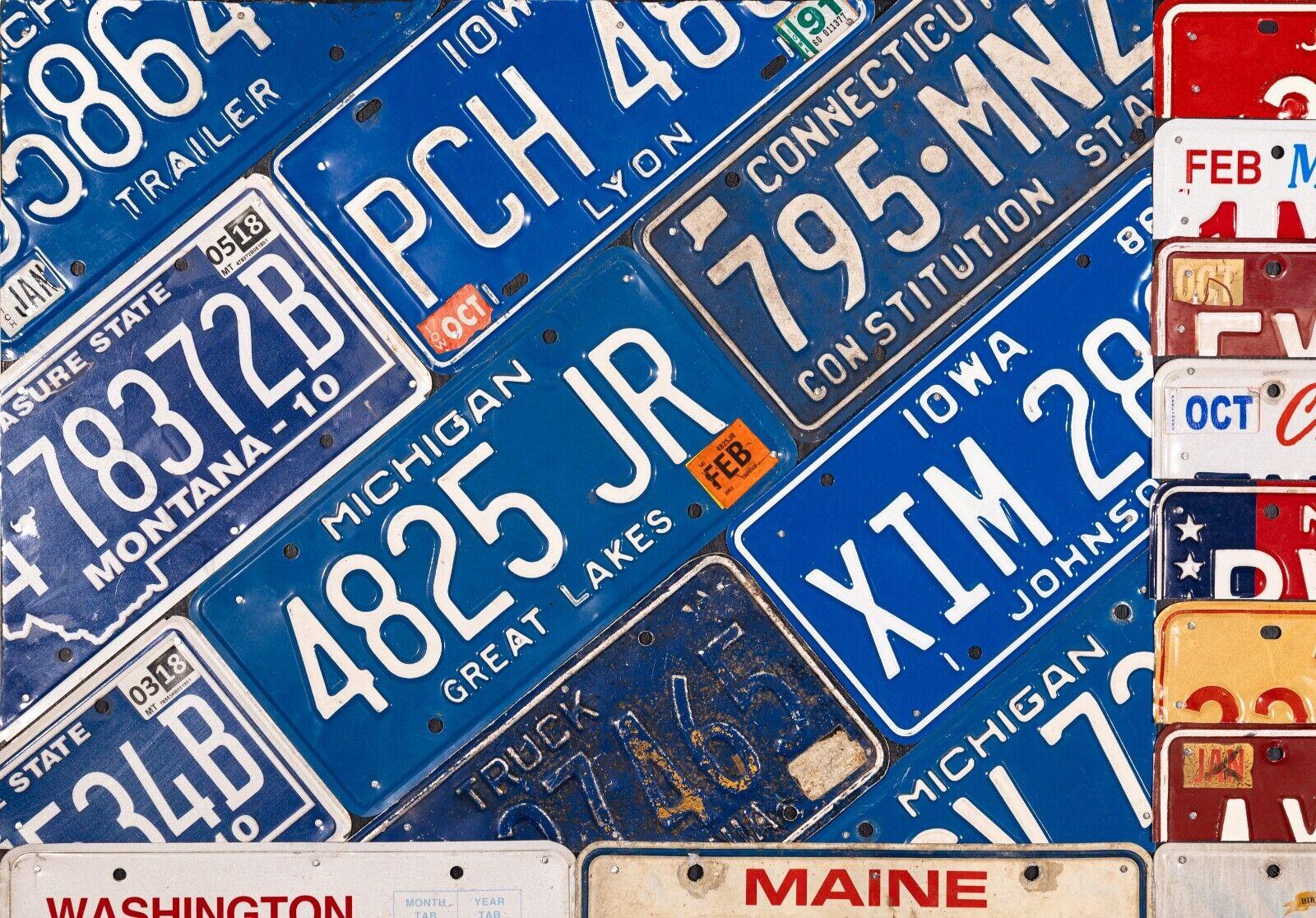 Metal Contemporary Assemblage Map License Plate Art American Flag by Design Turnpike For Sale