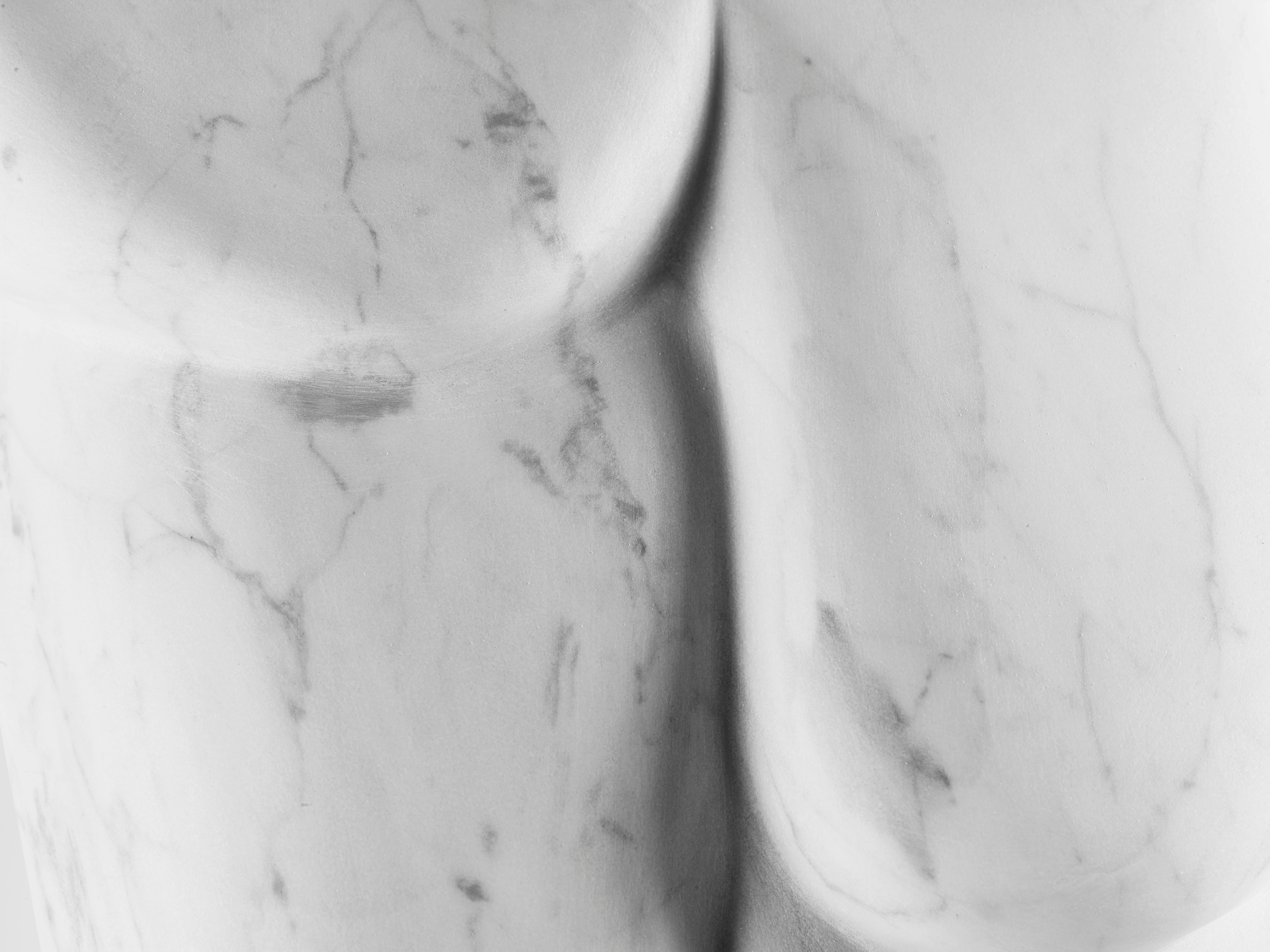 Contemporary Atelier Terrai Italian White Carrara Marble Art Deco Design Console 5