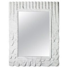 Contemporary Atelier Terrai Italian White Carrara Marble Art Deco Design Mirror