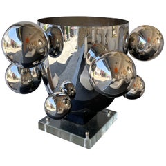 Contemporary Atomo Metal and Murano Glass Sculpture Lamp, Italy