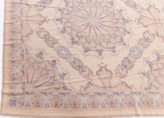 Contemporary Aubusson Design Beige and Blue Needlework Rug by Doris Leslie Blau