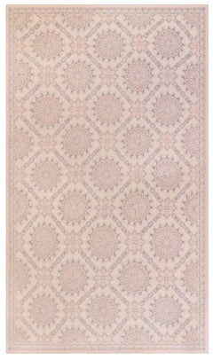 Contemporary Aubusson Design Beige and Blue Needlework Rug by Doris Leslie Blau