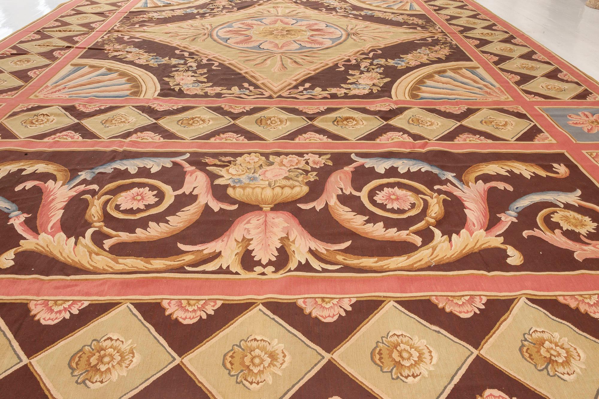 Zeitgenössischer handgefertigter Wollteppich im Aubusson-Design von Doris Leslie Blau (Handgewebt) im Angebot