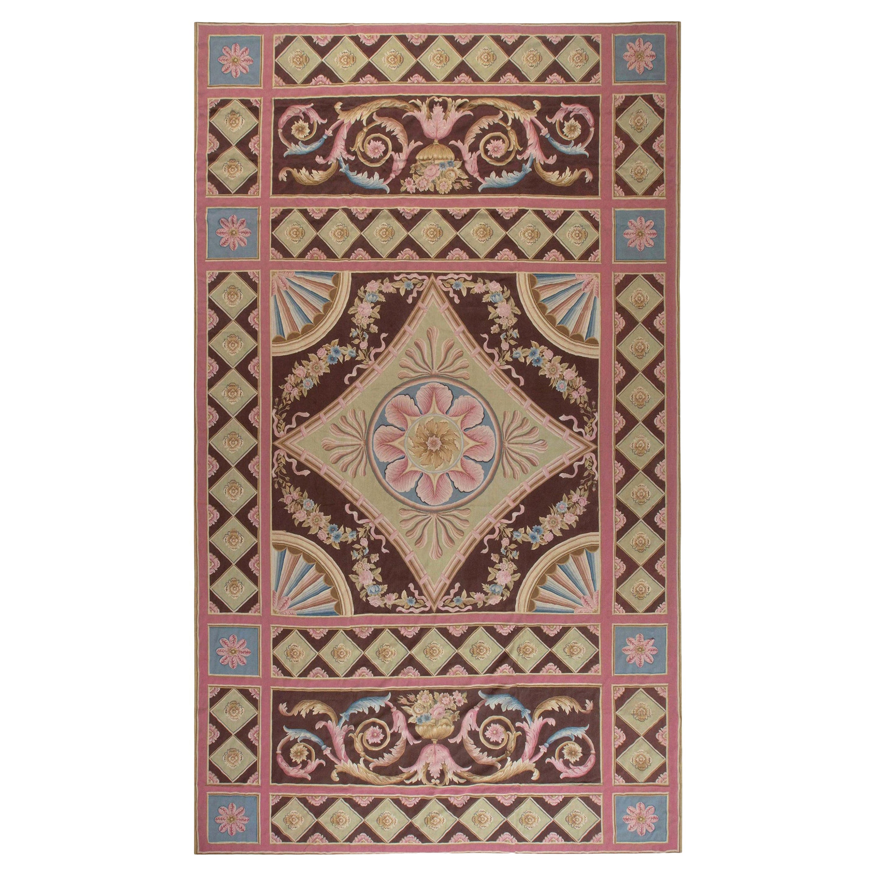 Contemporary Aubusson Design Handmade Wool Rug by Doris Leslie Blau