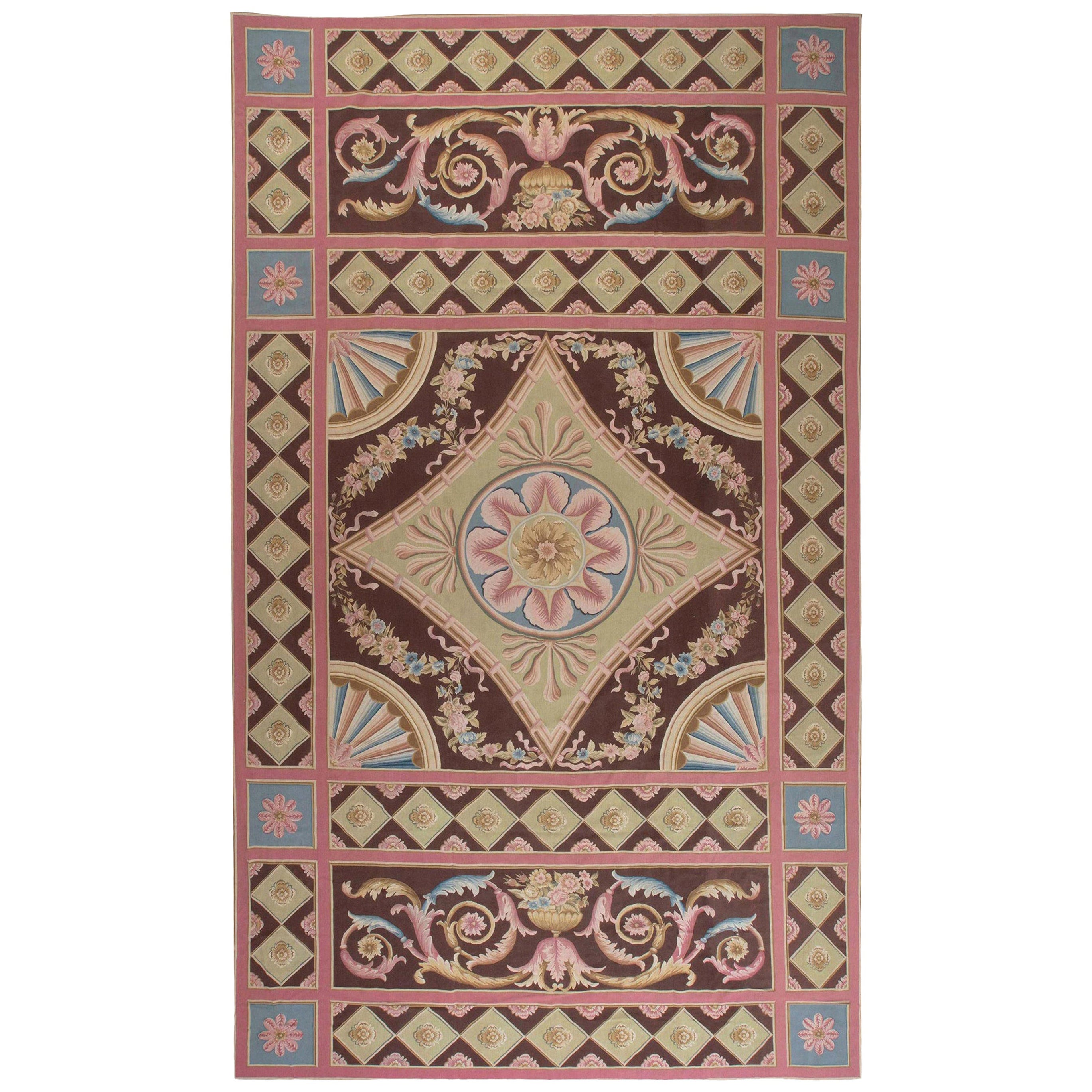 Tappeto contemporaneo con design Aubusson di Doris Leslie Blau in vendita