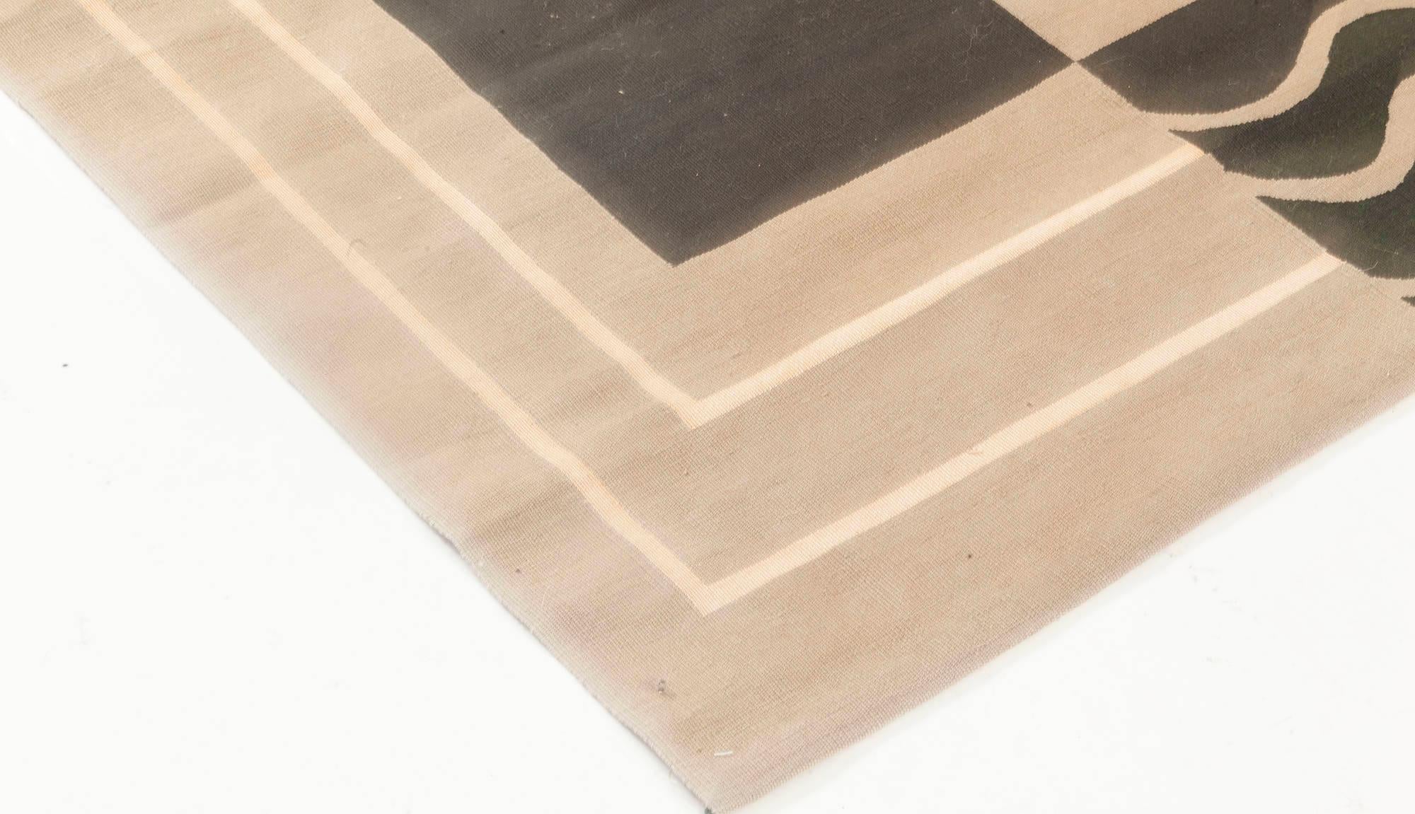 Alfombra contemporánea de lana con diseño geométrico Aubusson hecha a mano por Doris Leslie Blau Siglo XXI y contemporáneo en venta